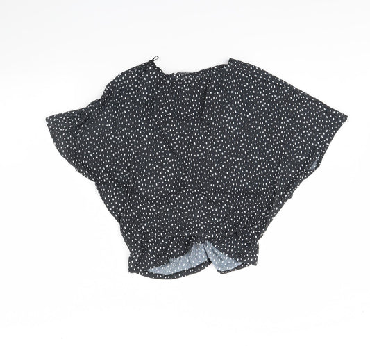 M&s Womens Black Polka Dot Basic Blouse Size 10