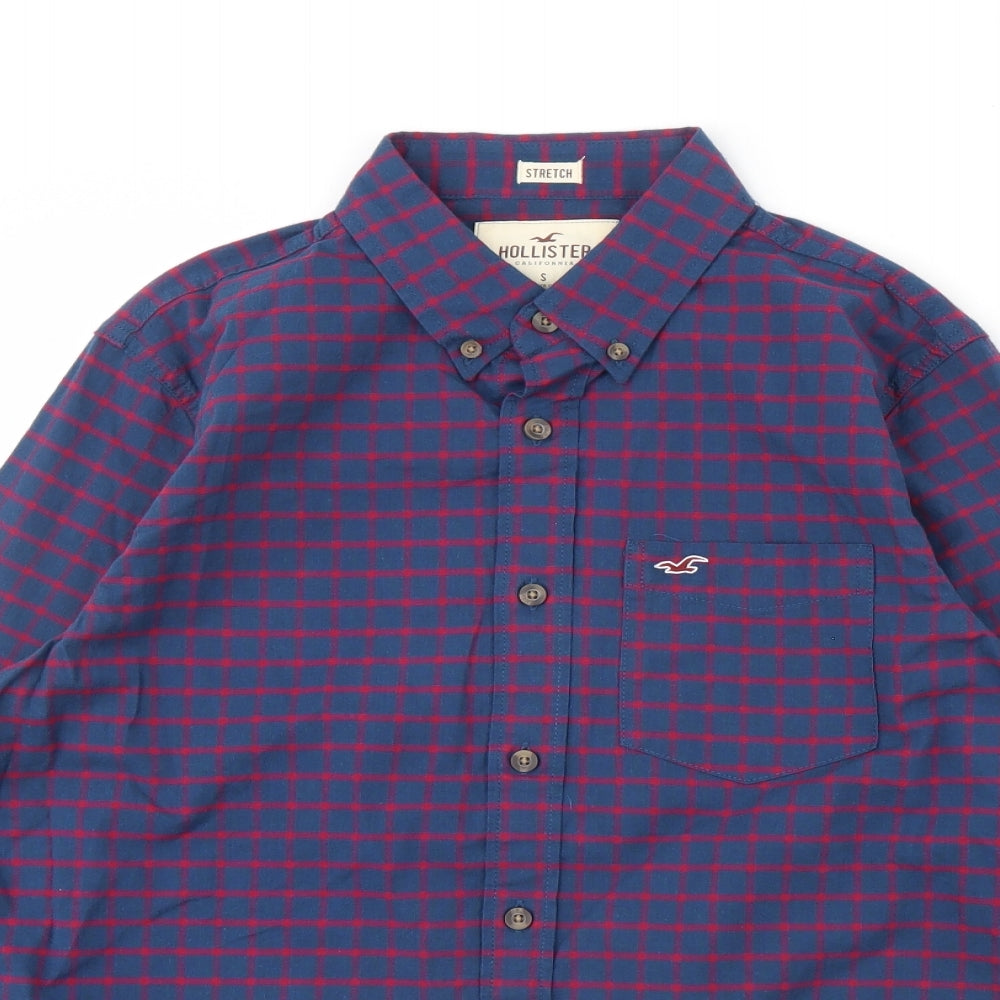 Hollister Mens Blue Plaid Dress Shirt Size S