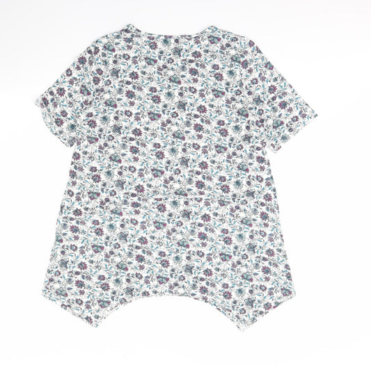 BPC Womens White Floral Basic Blouse Size M