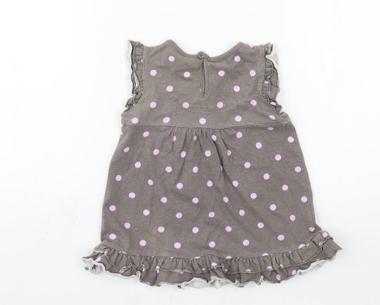 TU Girls Grey Polka Dot Jersey A-Line Size 18-24 Months - rabbit