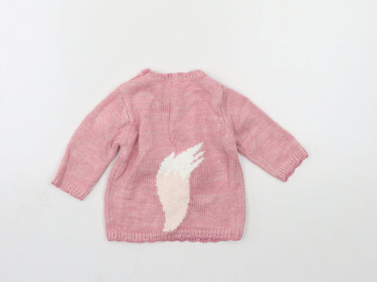 George Girls Pink Knit Pullover Jumper Size 0-3 Months - fox