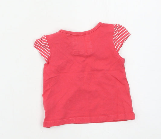 TU Girls Pink Jersey Basic T-Shirt Size 3-6 Months - Rabbit