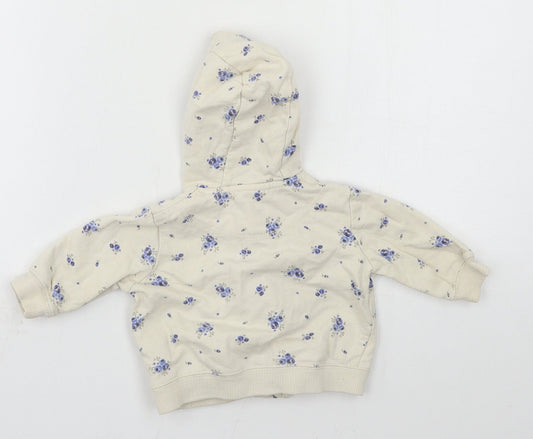 NEXT Boys Ivory Floral Jersey Jacket Size 0-3 Months