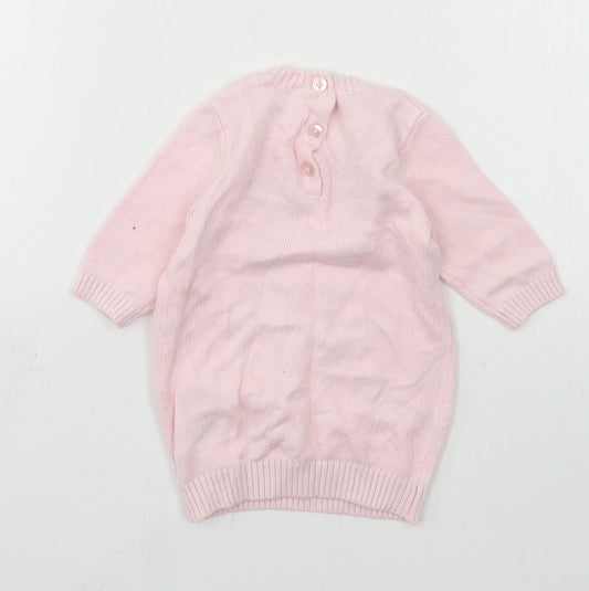 NEXT Girls Pink Knit Pullover Jumper Size 0-3 Months