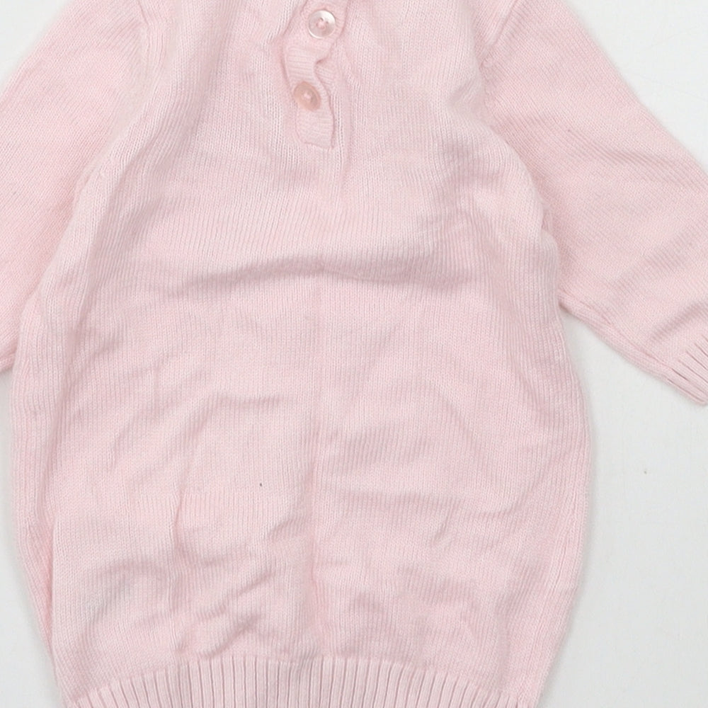 NEXT Girls Pink Knit Pullover Jumper Size 0-3 Months