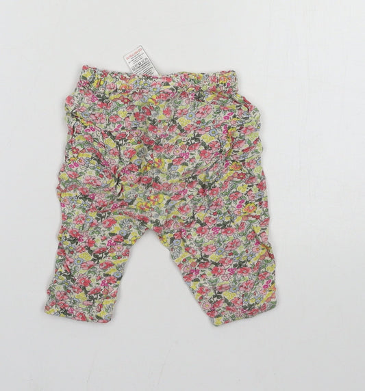 NEXT Girls Pink Floral Jogger Trousers Size 3-6 Months
