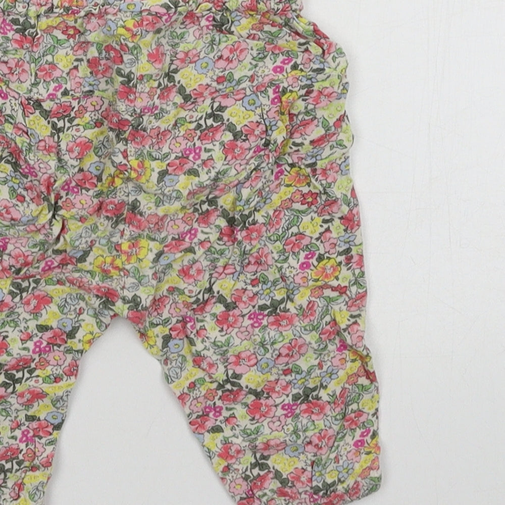 NEXT Girls Pink Floral Jogger Trousers Size 3-6 Months