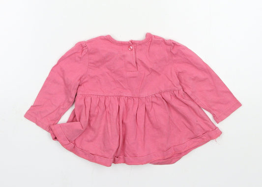 Earlydays Girls Pink Geometric Jersey Basic T-Shirt Size 3-6 Months - Rabbit