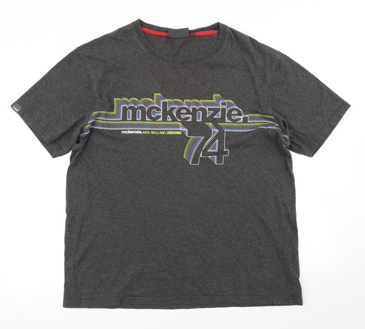 McKenzie Mens Grey    T-Shirt Size L