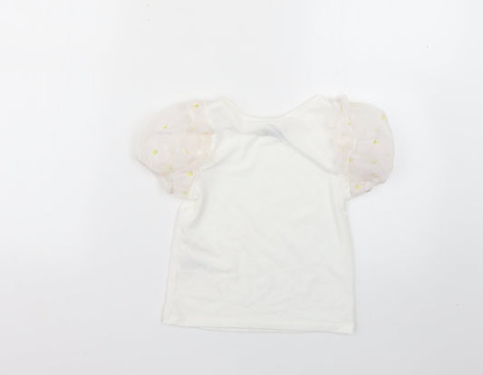 Matalan Girls White Basic T-Shirt Size 6 Years