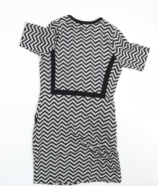Pied A Terre Womens Black Argyle/Diamond A-Line Size 12