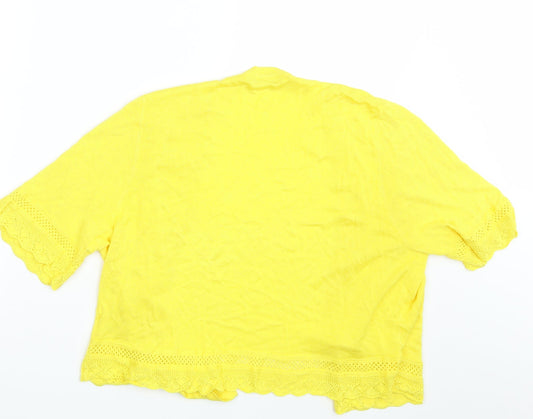 Peacocks Womens Yellow Wrap Jumper Size 20