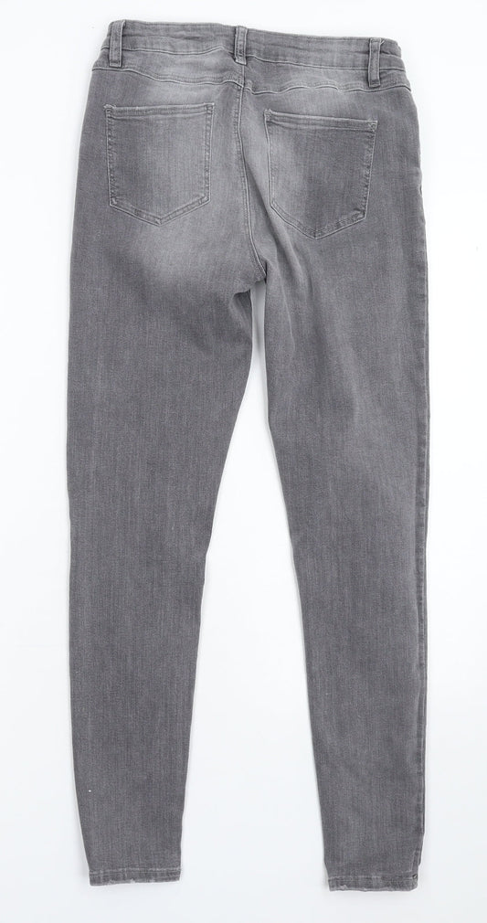 Denim & Co. Womens Grey Denim Skinny Jeans Size 10 L27 in