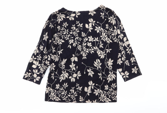 Debenhams Womens Blue Floral Pullover Jumper Size 10