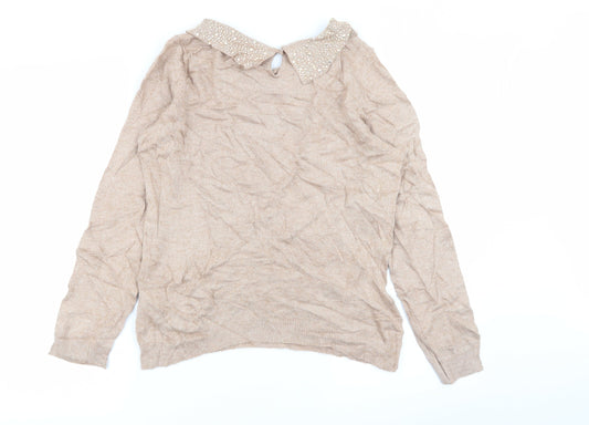 Preworn Womens Beige Pullover Jumper Size M