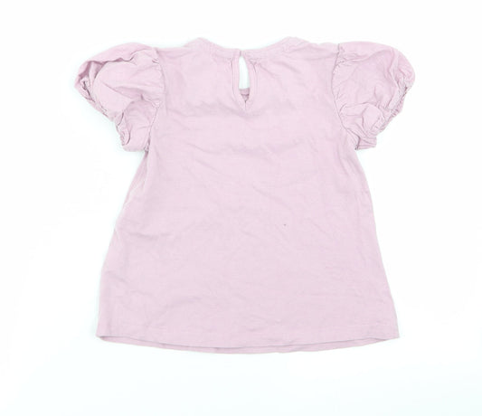 NEXT Girls Purple Basic T-Shirt Size 4-5 Years