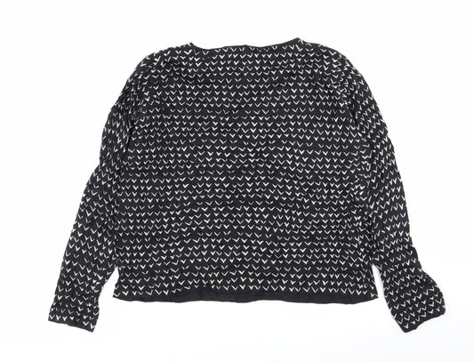 NEXT Womens Black Geometric Pullover Jumper Size 14