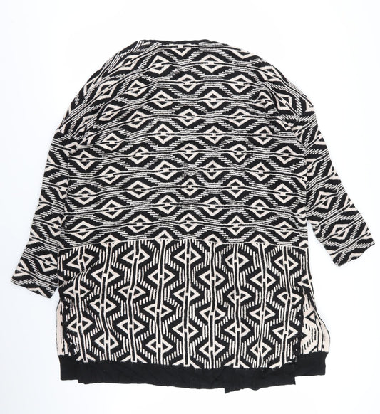 nect Womens Multicoloured Geometric Cardigan Jumper Size L