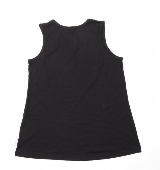 CAPSULE LESIURE Womens Black Basic T-Shirt Size 14