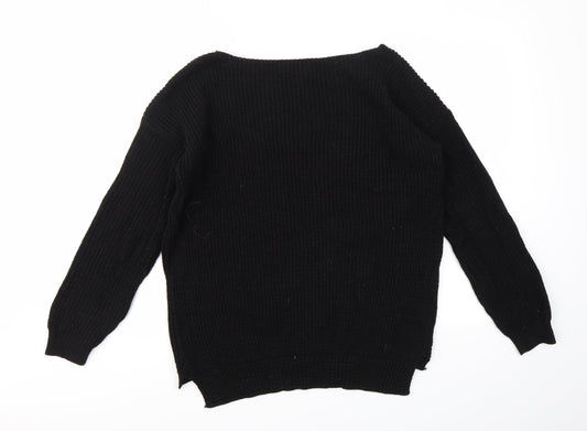 Boohoo Womens Black Pullover Jumper Size M
