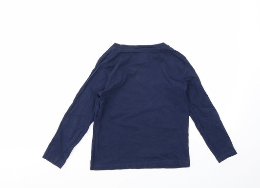 H&M Girls Blue Basic T-Shirt Size 5-6 Years