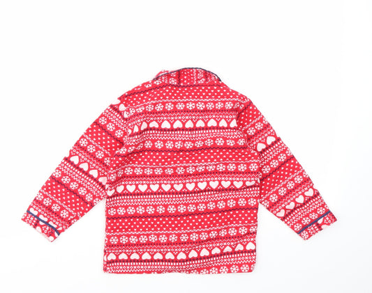 Young Dimension Girls Red Geometric Top Pyjama Top Size 4-5 Years