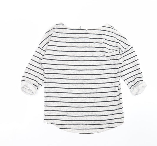 Divided by H&M Womens Grey Striped Pullover Sweatshirt Size S