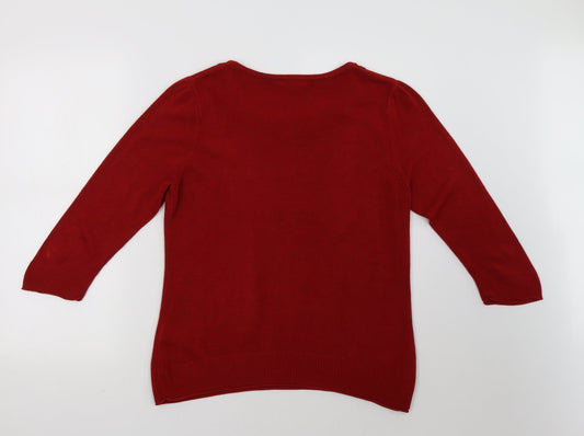 Marks and Spencer Womens Red Pullover Sweatshirt Size 14