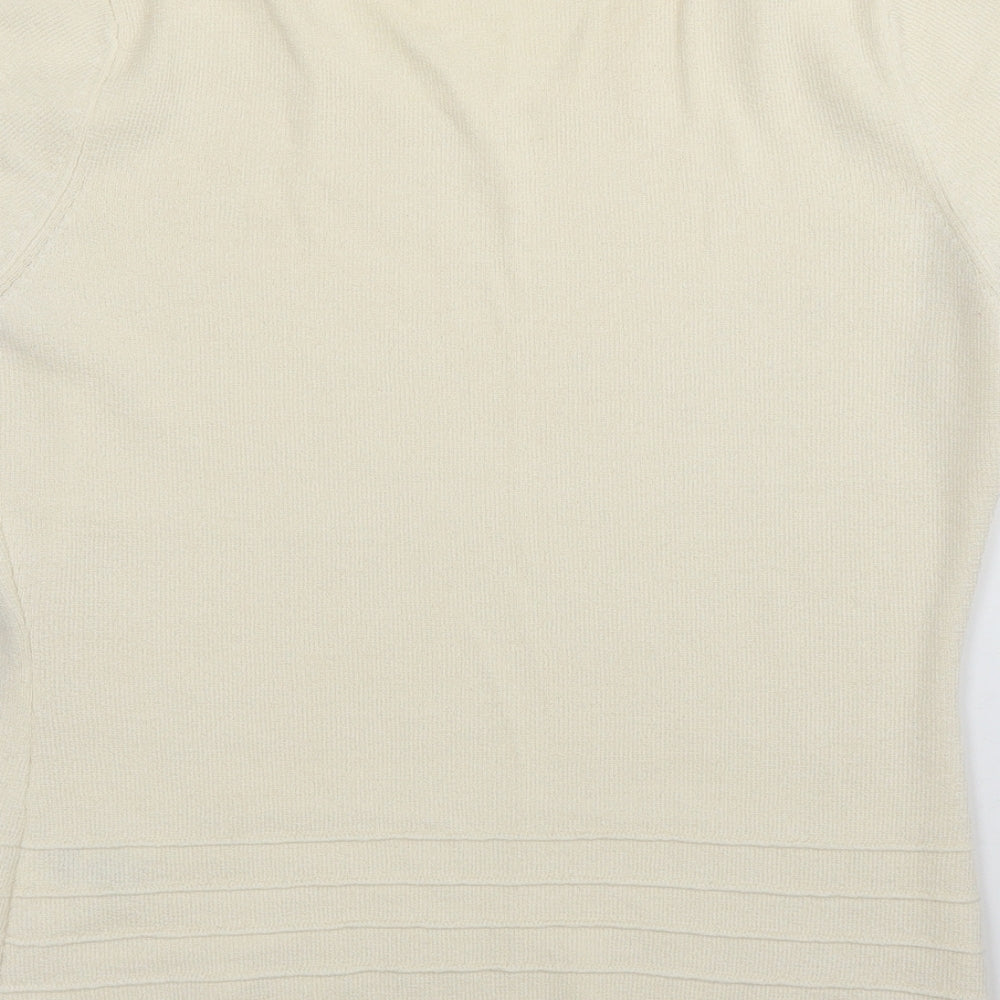 Principles Womens Ivory Basic T-Shirt Size 14