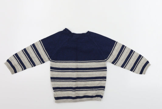 NEXT Boys Beige Striped Pullover Jumper Size 2 Years