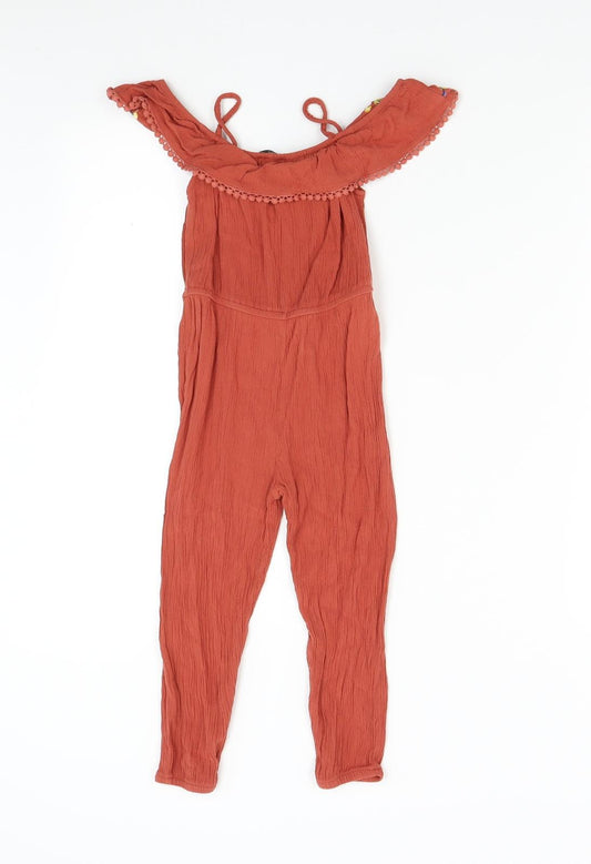 Primark Girls Orange Jumpsuit One-Piece Size 4-5 Years