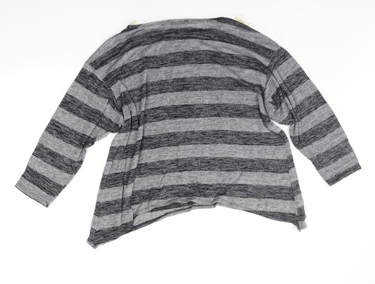 Saloos Womens Grey Striped Pullover Jumper Size 16