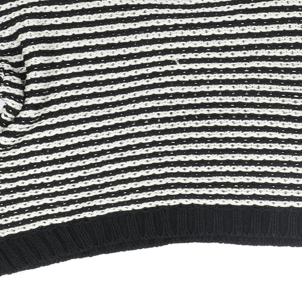 Topshop Womens Black Striped Pullover Jumper Size 10