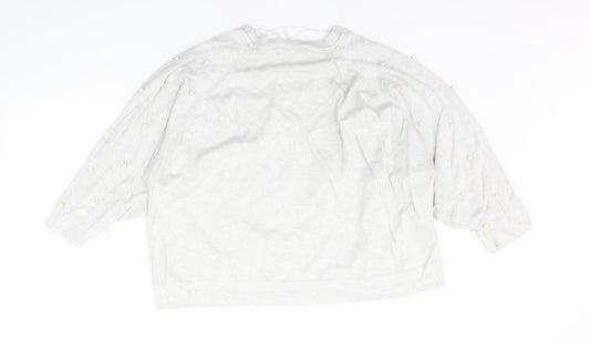 Zara Womens Grey Pullover Jumper Size M - perl detail