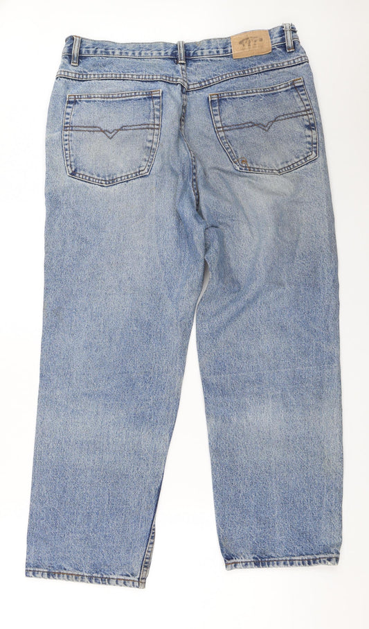B Original Womens Blue Denim Straight Jeans Size 34 in L27.5 in