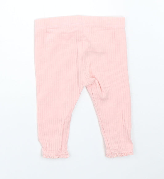M&Co Girls Pink Capri Leggings Size 3-6 Months