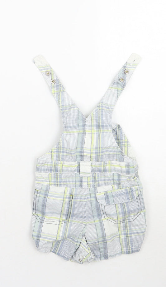NEXT Boys White Check Dungaree One-Piece Size 3-6 Months