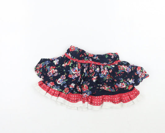 Cheeky monkey Girls Blue Floral A-Line Skirt Size 9-12 Months