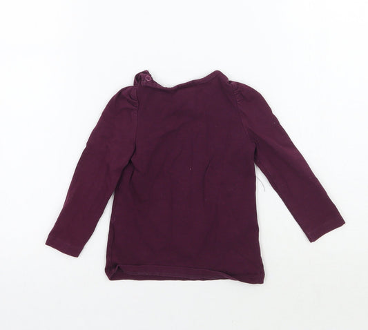 H&M Girls Purple Basic T-Shirt Size 12-18 Months