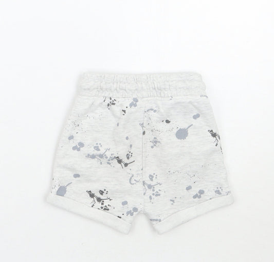 George Boys Grey Geometric Cropped Trousers Size 12-18 Months