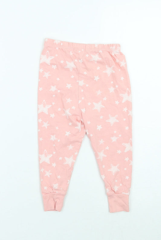 George Girls Pink Geometric Pyjama Pants Size 2 Years