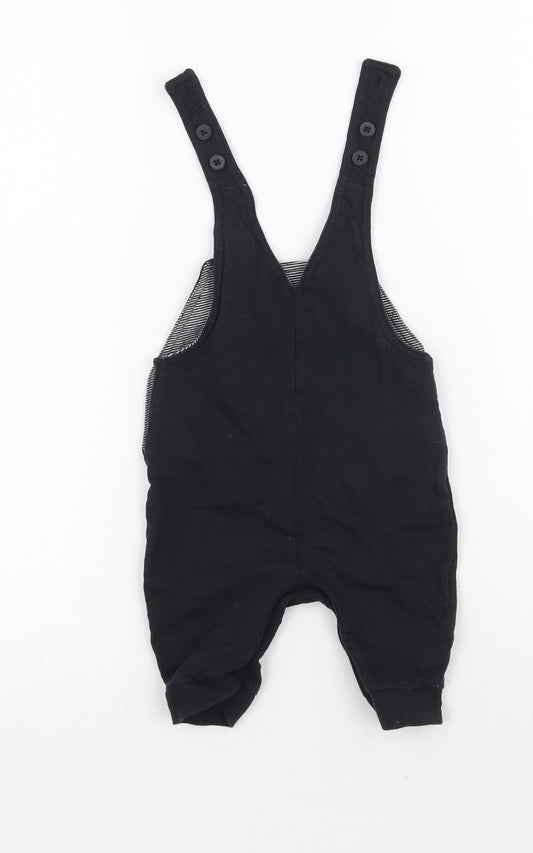 George Boys Black Dungaree One-Piece Size 0-3 Months