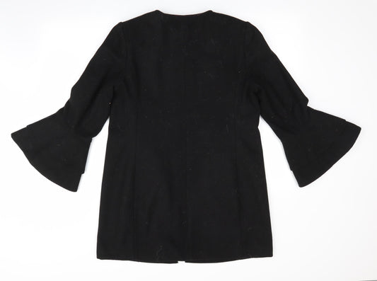 New Look Womens Black Overcoat Coat Size 10 - Flared cuffs