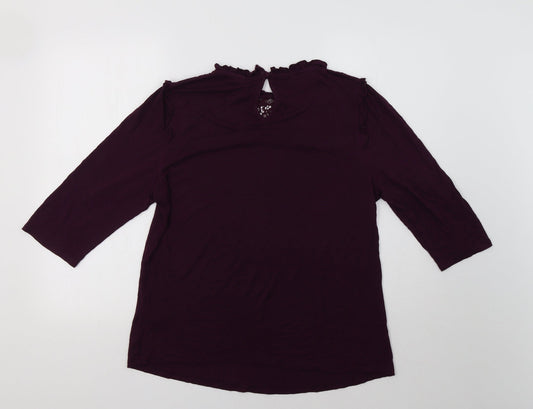 Henry Holland Womens Purple Basic Blouse Size 16 - Lace Detail