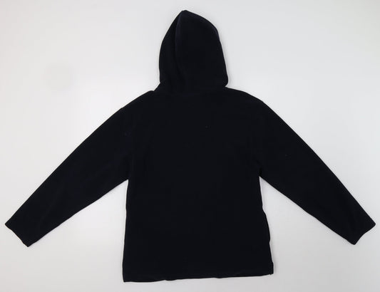 Outdoor Scene Womens Blue Henley Hoodie Size M