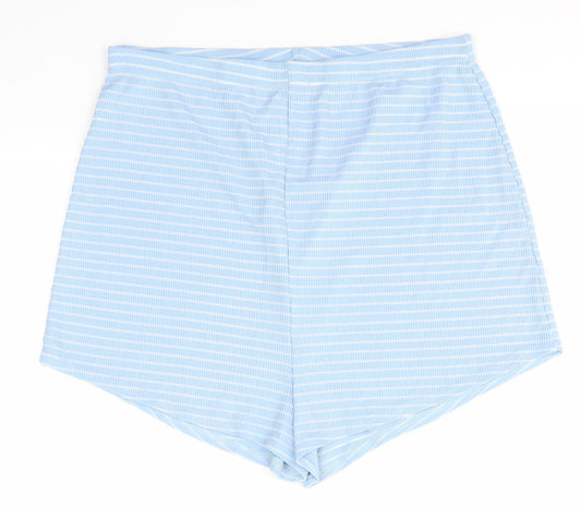 Boohoo Womens Blue Striped Sailor Shorts Size 16