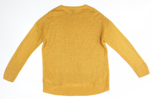 New Look Womens Yellow Pullover Jumper Size L