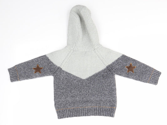 NEXT Girls Grey Pullover Hoodie Size 2-3 Years