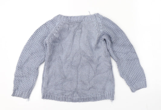 Preworn Girls Blue Pullover Jumper
