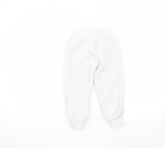 F&F Girls White Sweatpants Trousers Size 4-5 Years
